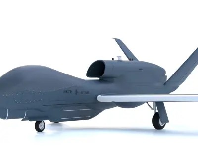 NORTHROP GRUMMAN RQ4D GROUND SURVEILLANCE - AGS NATO GLOBALHAWK- Low-poly 3D model