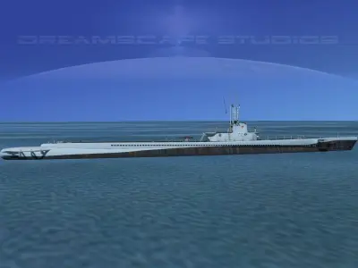 Balao Class Submarine SS298 USS Lionfish VHP 3D model