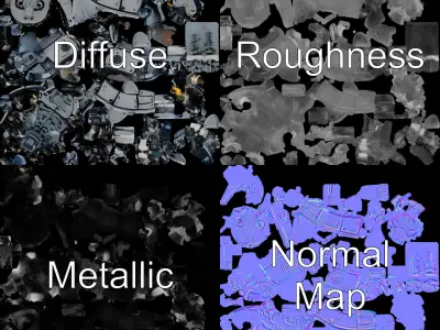 Futuristic Robotic Dinosaur Model Pack Low-poly 3D model