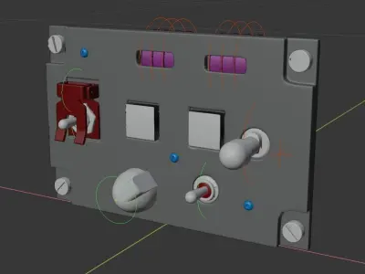 F16 CMDS CHAFF and FLARE Panel 3D model