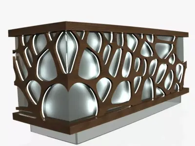 Table console made of metal and glass Free 3D model