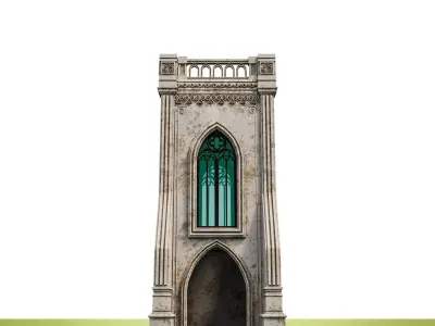 GOTHIC CASTLE BUILDING 22 Low-poly 3D model