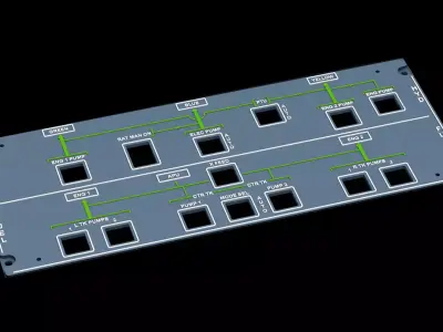 AIRBUS A320 OVERHEAD - HYDFUEL PANEL 3D print model