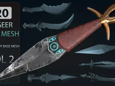 20 DAGGER BASE MESH-VOL02 Low-poly 3D model