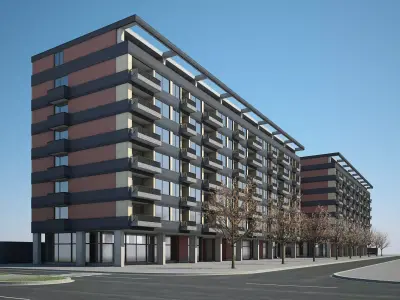 Apartment Building 02 3D model