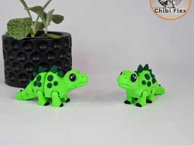 Flexi Mini stegosaurus Print In Place No Supports 3D print model