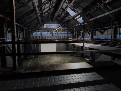 WWIIHangar Low-poly 3D model