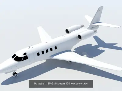 Private Jet Static Low Poly Collection 