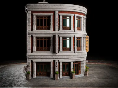 URBAN BUILDING OLD HORROR 10 Low-poly 3D model
