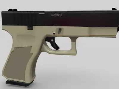 Glock 19 modified Low-poly 3D model