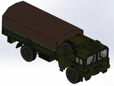 MAN KAT1 5t 4x4 with CANVAS MILITARY TRUCK - 3D PRINT Design 3D print model