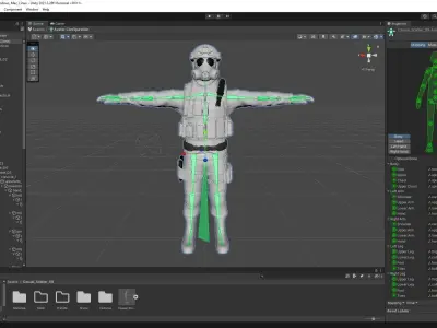 Casual Soldier 09 Low-poly 3D model