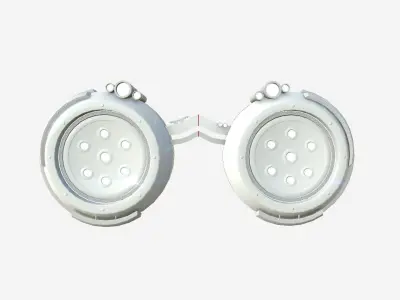 SciFi Glasses G02 White - Character Design Fashion Low-poly 3D model