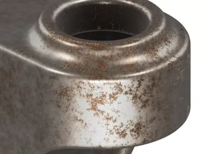 Rusty Castor Wheel Bracket 3D model