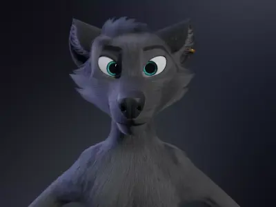 Fenrir Anthro Wolf Free 3D model