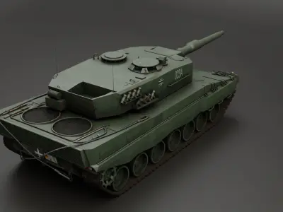 Tank Leopard 2A4 Game Ready PBR-materials Low-poly 3D model
