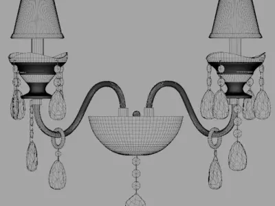 Light2 sconce with lamps and crystals Free 3D model