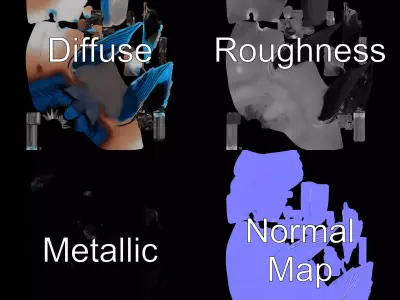 Azure Blue Jay model pack Low-poly 3D model