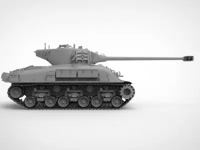M50 sherman Tank  3D model