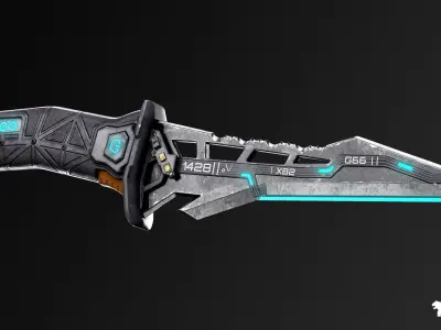 Cyberpunk Melee Weapons Low-poly 3D model