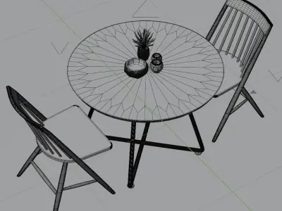 Modern Table Set 3D model