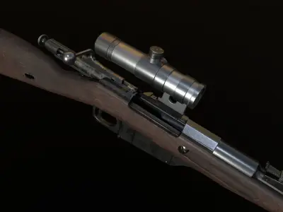 Mosin Nagant M1891 Low-poly 3D model