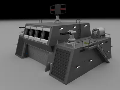 Futuristic Military Command Bunker 3D model
