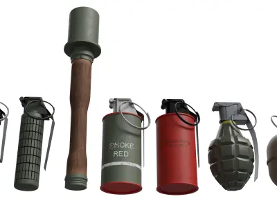 Grenade Set Low-poly 3D model