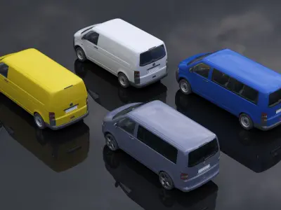 VW Multivan Transporter T5 3D Model Collection