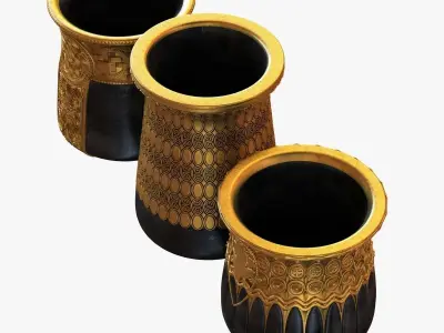 Gustav Gurschner tree vases 3D model