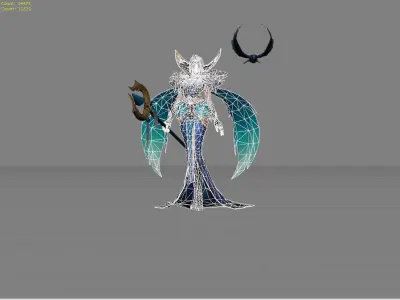 Pharsa Indigo Aviatrix Low-poly 3D model