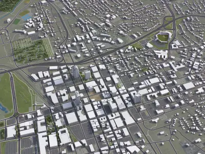 Winston-Salem Low-poly 3D model