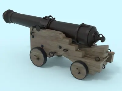 Colubrina Cannon 32lb Low-poly 3D model