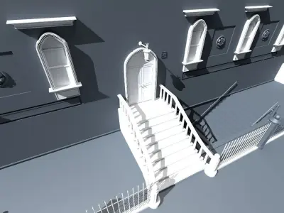 New York City Fancy Building Facade - NO Textures 3D model