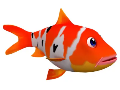 Koi fish animated Low-poly 3D model