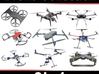 Drone Collection Set 9in1 3D model