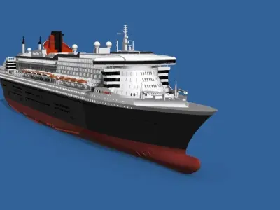 RMS Queen Mary 2 QM2 ocean liner 3D print ready model 3D print model