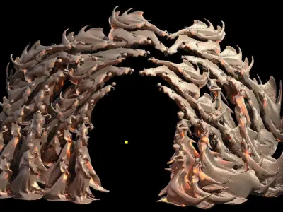 Dantes Inferno Ghost Archway Low poly Low-poly 3D model