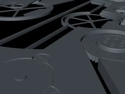 Rear plate of mechanical watch Low-poly 3D model