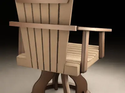 Detailed Wooden Arm Chair 3D model