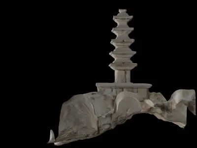  5-story stone pagoda 3D model