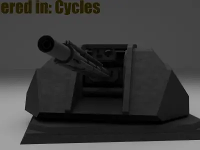 SC-FI Turret 30mm for  Eevee and Cycles  Low-poly 3D model