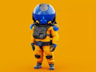 TOON ASTRONAUT F-2 RIGGED 3D model