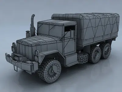 M35A3c military truck in camouflage Low-poly 3D model