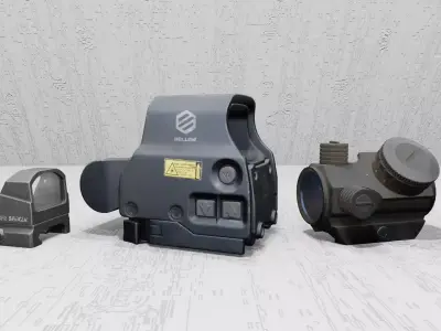 Holographic Reflex Sight Low Poly Game Scope FBX and Blend Low-poly 3D model