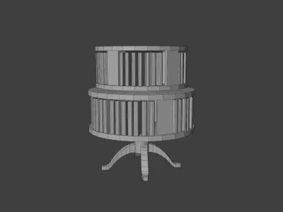 Bookshelf Low-poly 3D model