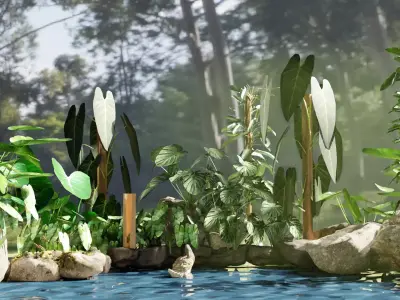 PHILODENDRON TROPICAL PLANTS COLLECTION PART 1 Low-poly 3D model