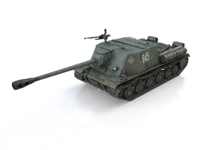 ISU-122S - 245 - Soviet Assault Gun 3D model