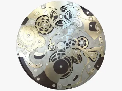 Clock Mechanism Wood 3D model