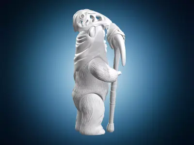 Ewok Bust with Bone Mask and Scythe 3D print model